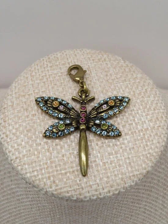 Heidi Daus Swarovski Crystals Dragonfly Charm - Picture 1 of 8